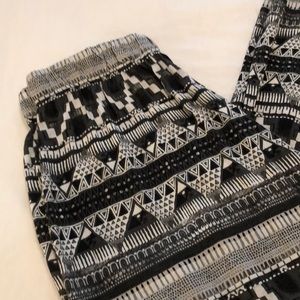 Black and Gray Indie Flowy Pants